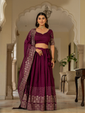 Wine Lehnga Choli set