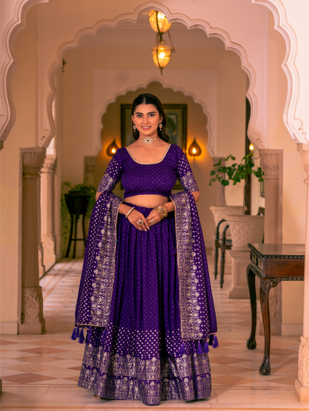 Purple Lehenga Choli Set