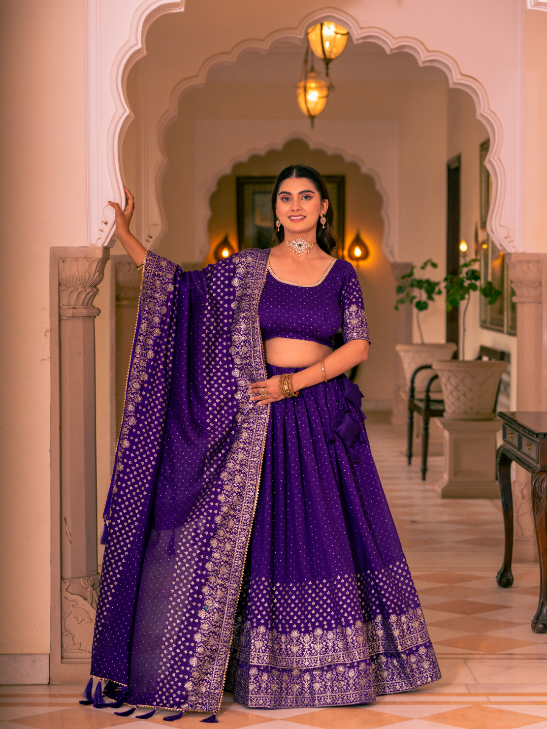 Purple Lehenga Choli Set