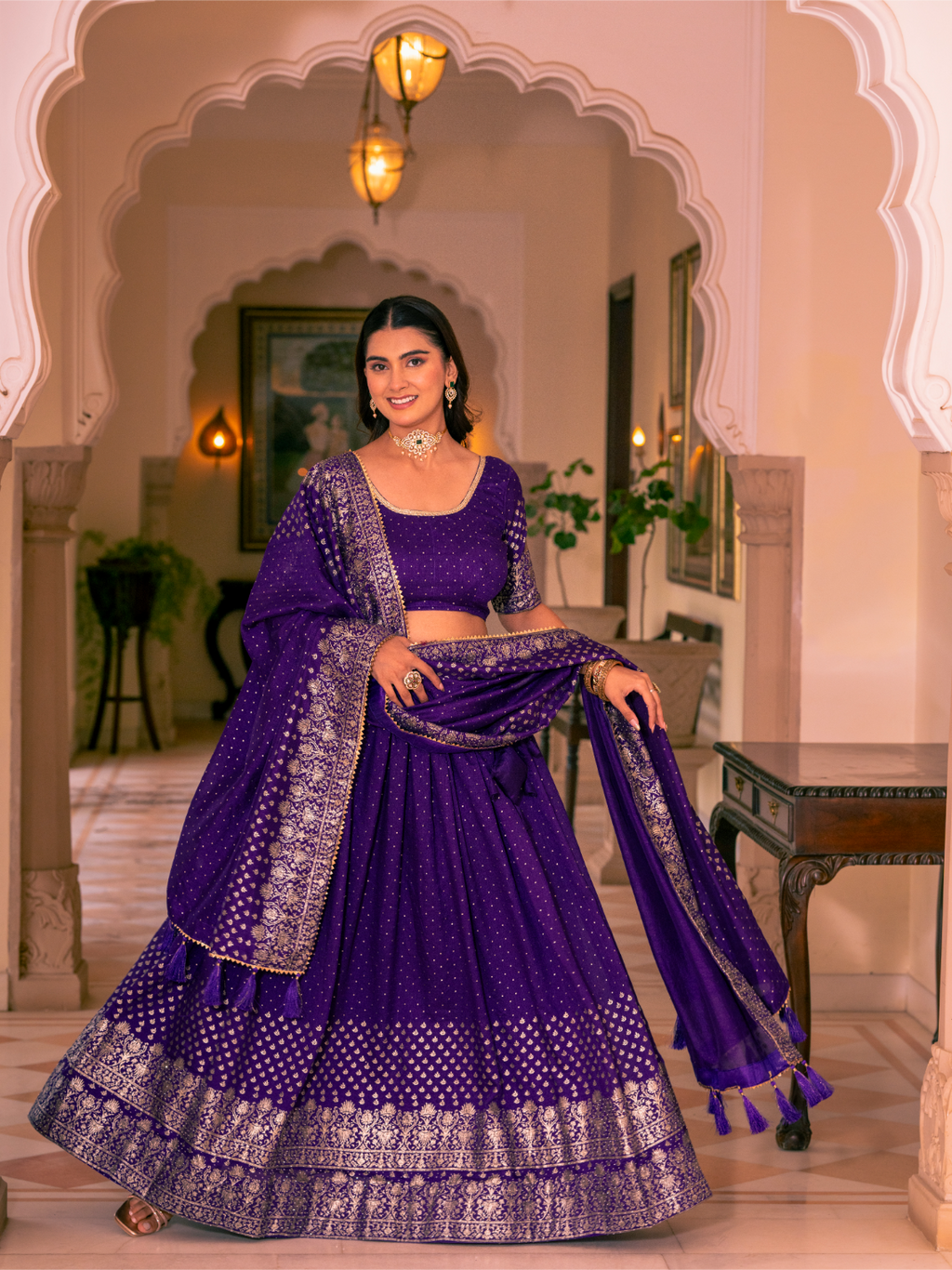 Purple Lehenga Choli Set