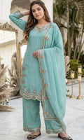 Olive Bloom Printed Kurta Pant Set With Dupatta