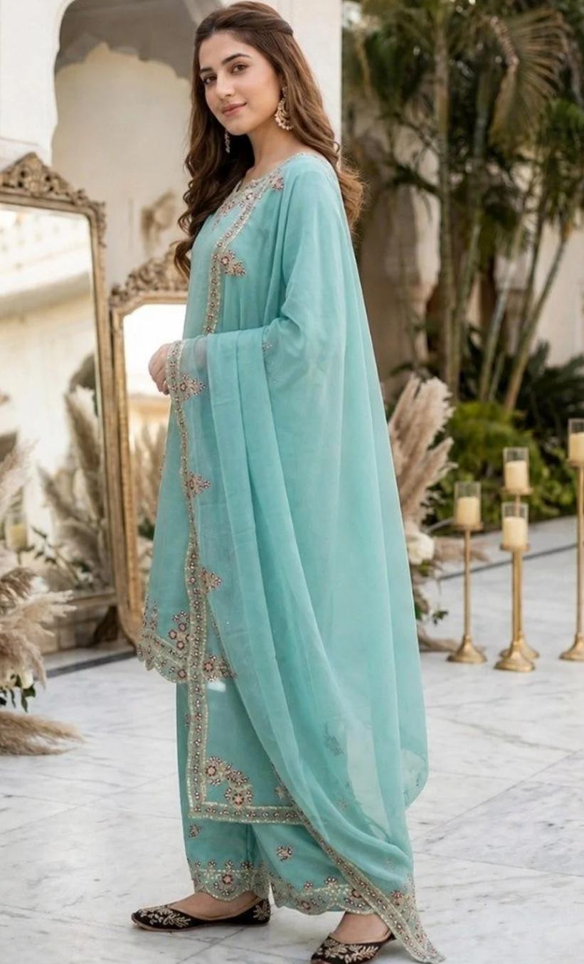 Olive Bloom Printed Kurta Pant Set With Dupatta