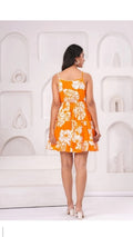 Orange Floral Mini Dress